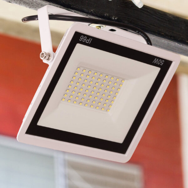 Foco Proyector LED 50W 4.000Lm 6000ºK IP66 Regulable 60,000H Acabado Blanco [LM-6007-W-CW]