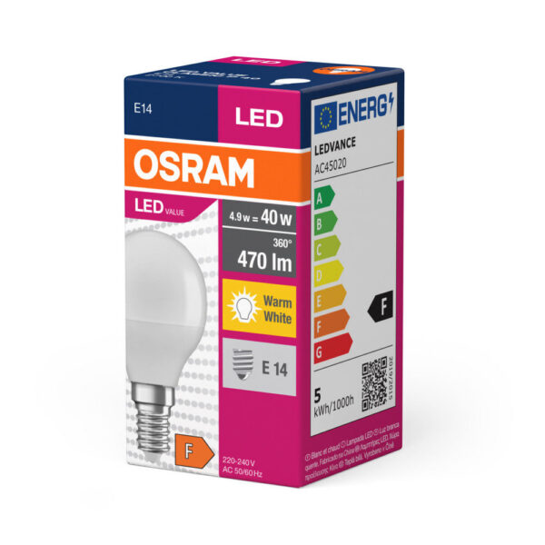[LVE-4058075147898] Ledvance/Osram Bombilla LED "Classic" E14 4,9W 470Lm 2700K 200º IP20