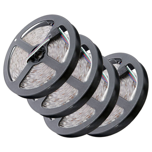 Pack 4 Tiras LED 72W 4200Lm 300 X SMD5050 12VDC IP33 x5M 40.000H [PL-219012-RGB-IP33-PK4-AP]