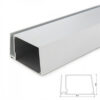 Perfíl Aluminio para Tira LED Estanterías Cristal Espesor 8Mm - Alojamiento Transformador x 2M