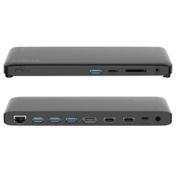 art_2pw-dock20doc0117a_1 Docking Station USB-C 2-Power DOC0117A - 4xUSB, 2xHDMI, 1xDisplayPort, 1xRJ45, 1xJack, 1xLector SD - Gris