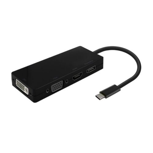 art_ais-adp20a109-0679_1-2 Conversor USB Tipo-C Aisens A109-0679/ HDMI Hembra - VGA Hembra - DVI Hembra - DisplayPort Hembra/ 15cm/ Negro