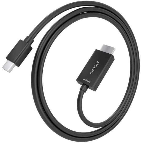 Cable Conversor Aisens A125-0887/ Mini DisplayPort Macho - HDMI 4K Macho/ 1.5m/ Negro