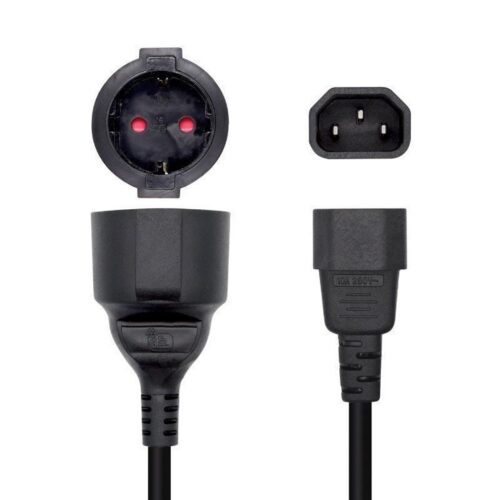 art_ais-adp20a132-0467_1 Adaptador Alimentación Aisens A132-0467/ C14 Macho - CEE7 Hembra/ 25cm/ Negro