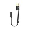 Cable Estéreo Aisens A128-0418/ Jack 3.5 Hembra - 2x Jack 3.5 Macho/ 25cm/ Negro