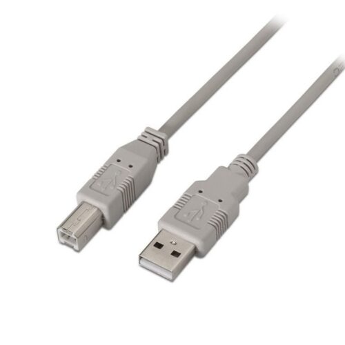 art_ais-cab20a101-0004_1-2 Cable USB 2.0 Impresora Aisens A101-0004/ USB Tipo-B Macho - USB Macho/ 4.5m/ Beige