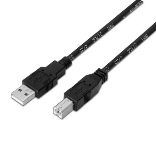 art_ais-cab20a101-0007_1 Cable USB 2.0 Impresora Aisens A101-0007/ USB Tipo-B Macho - USB Macho/ 3m/ Negro