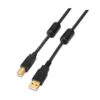 Cable USB 2.0 Impresora Aisens A101-0011/ USB Tipo-B Macho - USB Macho/ 5m/ Negro