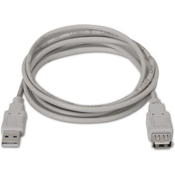 art_ais-cab20a101-0013_2 Cable Alargador USB 2.0 Aisens A101-0013/ USB Macho - USB Hembra/ Hasta 2.5W/ 60Mbps/ 1.8m/ Beige