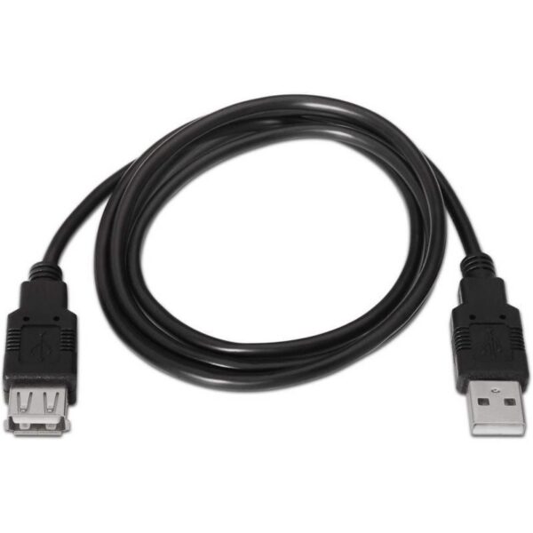 art_ais-cab20a101-0015_2 Cable Alargador USB 2.0 Aisens A101-0015/ USB Macho - USB Hembra/ Hasta 2.5W/ 60Mbps/ 1m/ Negro