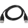 art_ais-cab20a101-0016_2 Cable Alargador USB 2.0 Aisens A101-0016/ USB Macho - USB Hembra/ Hasta 2.5W/ 60Mbps/ 1.8m/ Negro