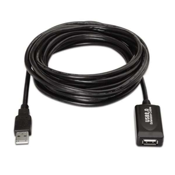 art_ais-cab20a101-0020_2 Cable Alargador USB 2.0 Aisens A101-0020/ USB Macho - USB Hembra/ Hasta 2.5W/ 60Mbps/ 15m/ Negro