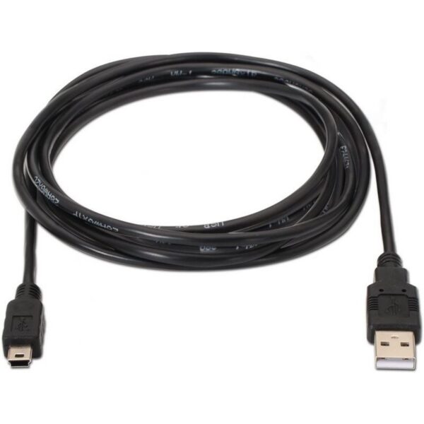 Cable USB 2.0 Aisens A101-0023/ USB Macho - USB Mini Macho/ 50cm/ Negro