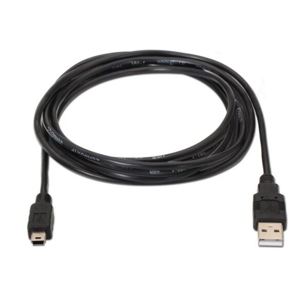 art_ais-cab20a101-0025_2 Cable USB 2.0 Aisens A101-0025/ USB Macho - USB Mini/ Hasta 2.5W/ 60Mbps/ 1.8m/ Negro