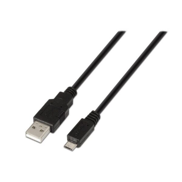 art_ais-cab20a101-0028_1-2 Cable USB 2.0 Aisens A101-0028/ USB Macho - MicroUSB Macho/ Hasta 2.5W/ 60Mbps/ 1.8m/ Negro
