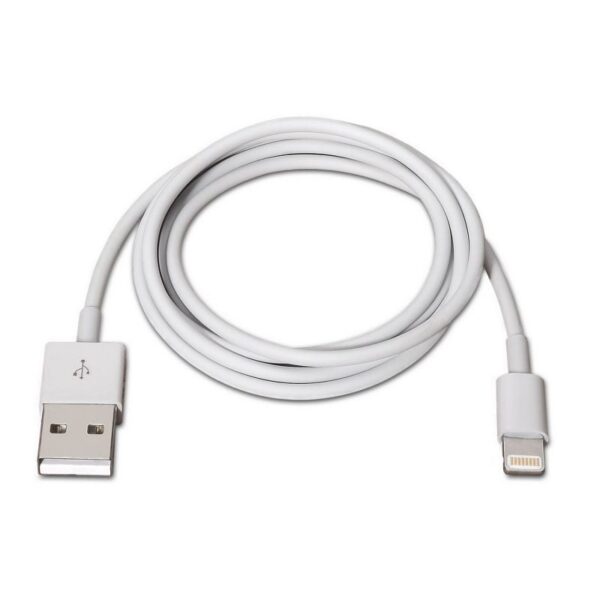 art_ais-cab20a102-0036_2-1 Cable USB 2.0 Lightning Aisens A102-0036/ USB Macho - Lightning Macho/ 2m/ Blanco