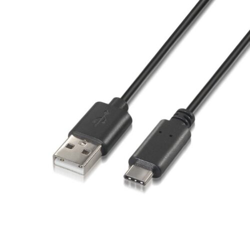 art_ais-cab20a107-0051_1-2 Cable USB 2.0 Tipo-C Aisens A107-0051/ USB Tipo-C Macho - USB Macho/ 480Mbps/ 1m/ Negro