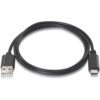 Cable USB 2.0 Tipo-C Aisens A107-0051/ USB Tipo-C Macho - USB Macho/ 480Mbps/ 1m/ Negro