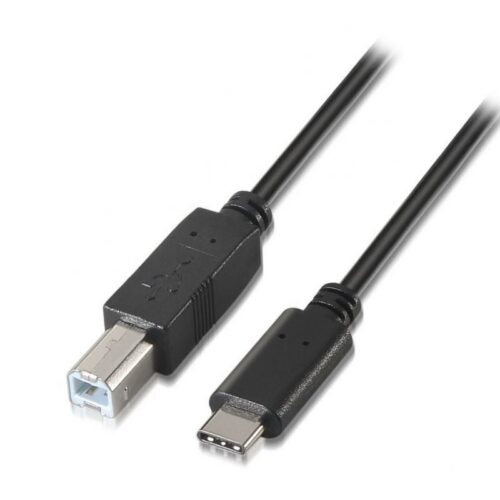 art_ais-cab20a107-0053_1-2 Cable USB 2.0 Impresora Aisens A107-0053/ USB Tipo-C Macho - USB Tipo-B Macho/ 480Mbps/ 1m/ Negro