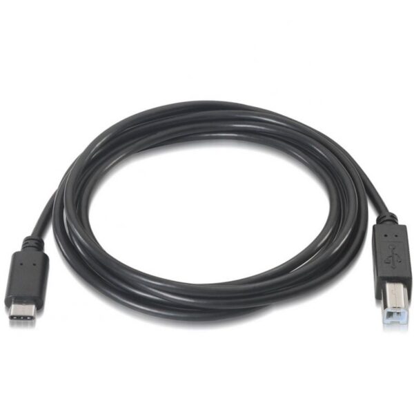 art_ais-cab20a107-0053_2 Cable USB 2.0 Impresora Aisens A107-0053/ USB Tipo-C Macho - USB Tipo-B Macho/ 480Mbps/ 1m/ Negro