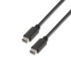 Cable USB 2.0 Tipo-C Aisens A107-0056/ USB Tipo-C Macho - USB Tipo-C Macho/ 480Mbps/ 1m/ Negro