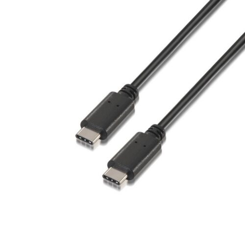 art_ais-cab20a107-0056_1-2 Cable USB 2.0 Tipo-C Aisens A107-0056/ USB Tipo-C Macho - USB Tipo-C Macho/ 480Mbps/ 1m/ Negro