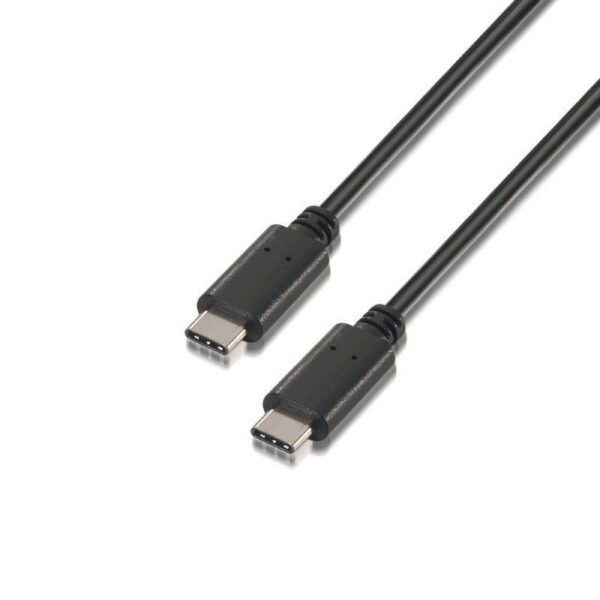 Cable USB 2.0 Tipo-C Aisens A107-0057/ USB Tipo-C Macho - USB Tipo-C Macho/ 480Mbps/ 2m/ Negro