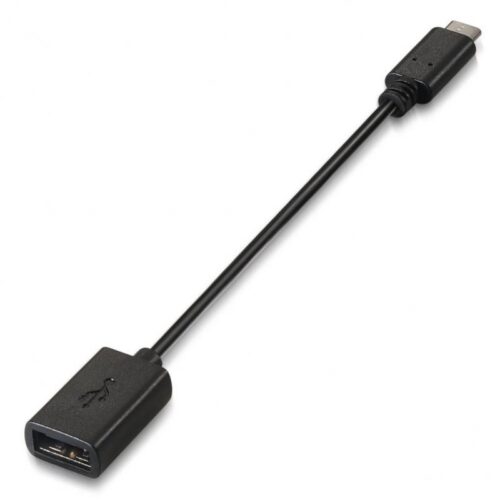 Cable USB 2.0 Aisens A107-0059/ USB Tipo-C Macho - USB Hembra/ 480Mbps/ 15cm/ Negro