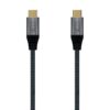 Cable USB 2.0 Tipo-C Aisens A107-0629 5A 100W/ USB Tipo-C Macho - USB Tipo-C Macho/ Hasta 100W/ 480Mbps/ 2m/ Gris