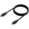Cable USB 3.2 Tipo-C Aisens A107-0702 20GBPS 5A 100W/ USB Tipo-C Macho - USB Tipo-C Macho/ Hasta 100W/ 20Gbps/ 1m/ Negro