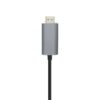 Cable Conversor Aisens A109-0393/ USB Tipo-C Macho - HDMI Macho/ Hasta 27W/ 1250Mbps/ 1.8m/ Negro