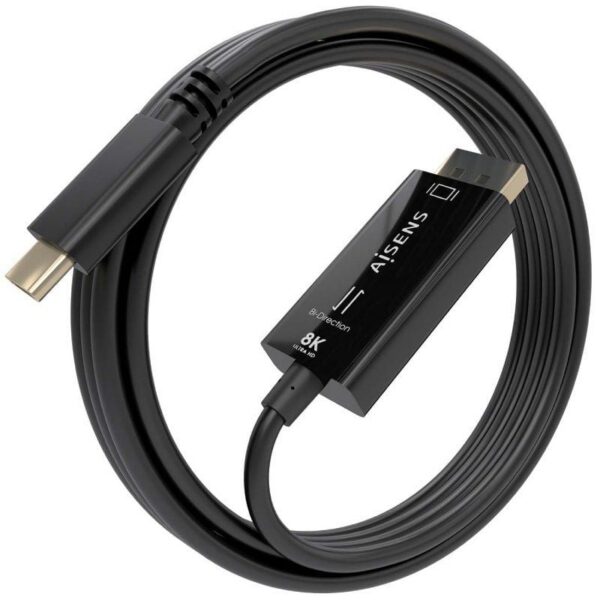art_ais-cab20a109-0879_2-1 Cable Conversor Aisens A109-0879/ USB Tipo-C Macho - DisplayPort Macho/ 1.8m/ Negro