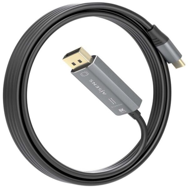 art_ais-cab20a109-0880_2 Cable Conversor Aisens A109-0880/ USB Tipo-C Macho - DisplayPort Macho/ 1.8m/ Negro