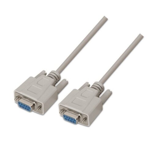 art_ais-cab20a112-0067_1-2 Cable Serie NULL Modem Aisens A112-0067/ DB9 Hembra - DB9 Hembra/ Hasta 0.15W/ 1.6Mbps/ 1.8m/ Beige