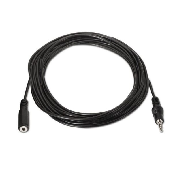 Cable Estéreo Aisens A128-0146/ Jack 3.5 Macho - Jack 3.5 Hembra/ Hasta 0.1W/ 3m/ Negro