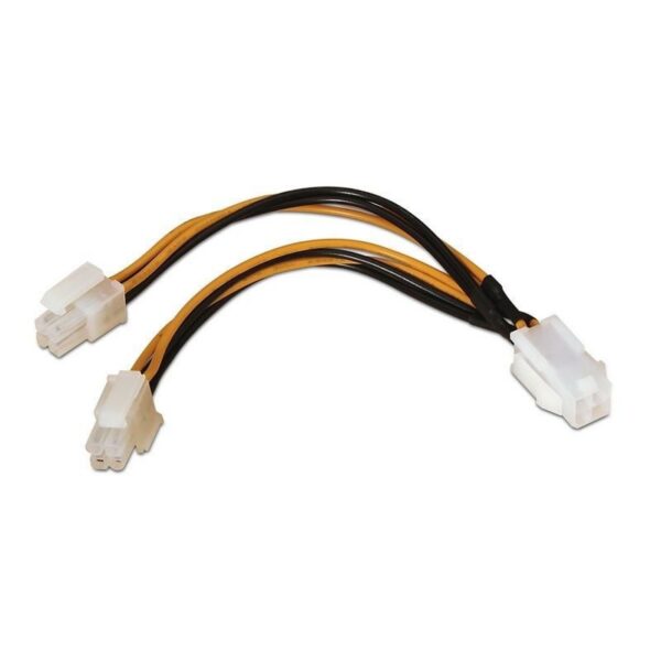 art_ais-cab20a131-0166_1 Cable Alimentación para Microprocesador Aisens A131-0166/ Molex 4+4 PIN Macho - Molex 4 PIN Hembra/ Hasta 54W/ 15cm