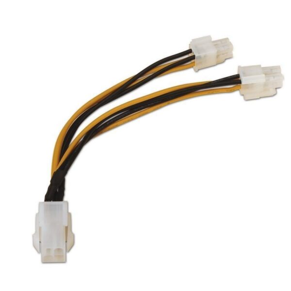 art_ais-cab20a131-0166_2 Cable Alimentación para Microprocesador Aisens A131-0166/ Molex 4+4 PIN Macho - Molex 4 PIN Hembra/ Hasta 54W/ 15cm