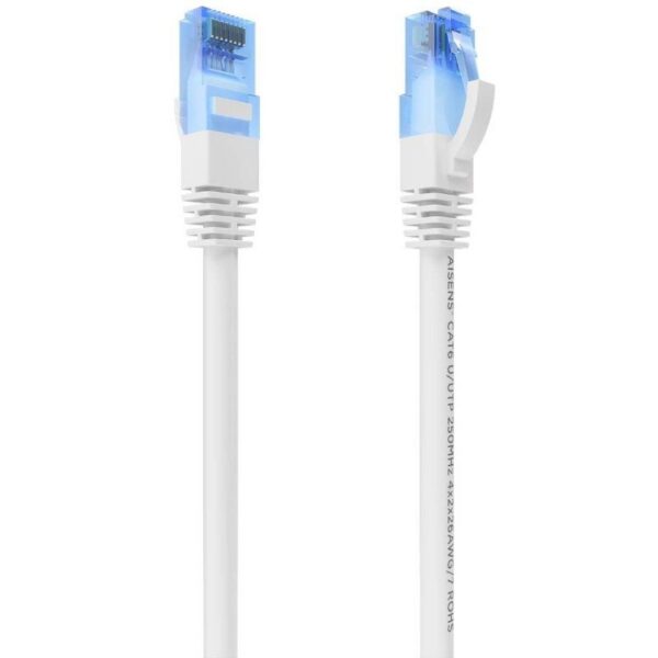 Cable de Red RJ45 Cat.6 UTP 7.5m Blanco - Alta Velocidad y Conectividad