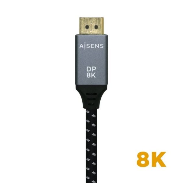 art_ais-cab20dp20a149-0437_2 Cable DisplayPort 1.4 8K Aisens A149-0437/ DisplayPort Macho - DisplayPort Macho/ 2m/ Negro Gris