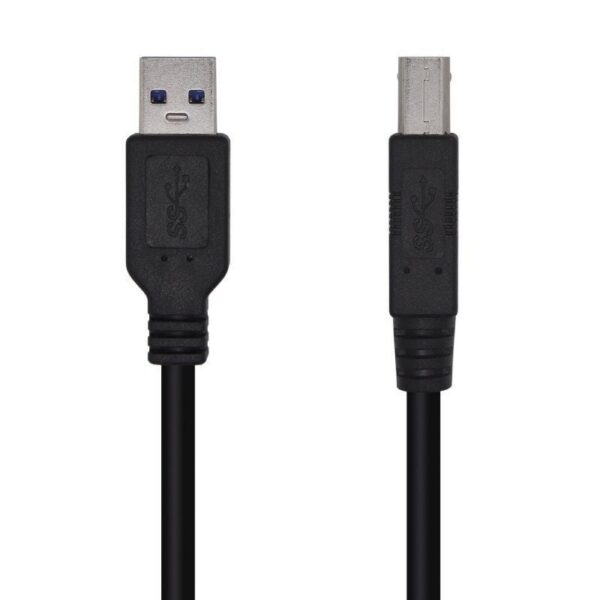 art_ais-cab20usb20a105-0445_1 Cable USB 3.0 Impresora Aisens A105-0445/ USB Tipo-B Macho - USB Macho/ 3m/ Negro