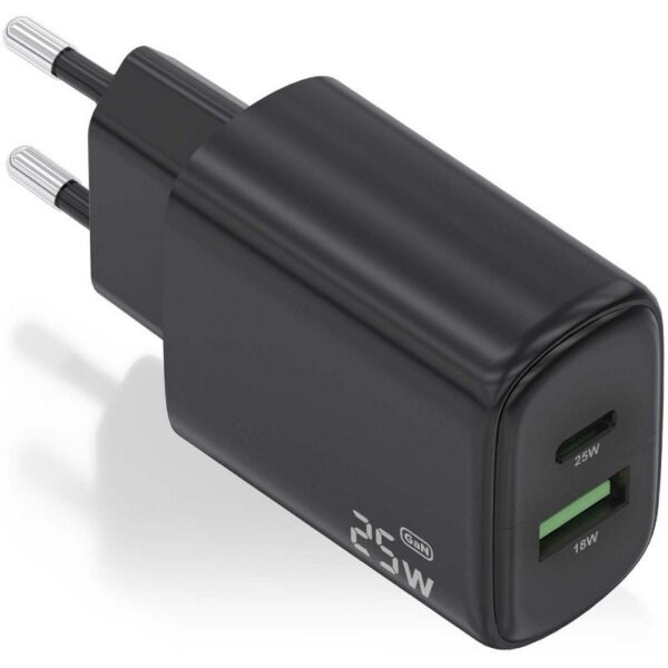 art_ais-carga20a110-0912_1 Cargador de Pared GaN Aisens A110-0912/ 1xUSB Tipo-C/ 1xUSB/ 25W/ Negro