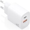 Cargador de Pared GaN Aisens A110-0952/ 1xUSB Tipo-C/ 1xUSB/ 30W/ Blanco