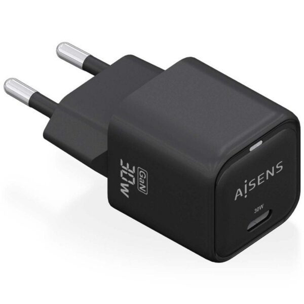 art_ais-carga20asch-30w1p019-bk_1 Cargador de Pared GaN Aisens ASCH-30W1P019-BK/ 1xUSB Tipo-C/ 30W