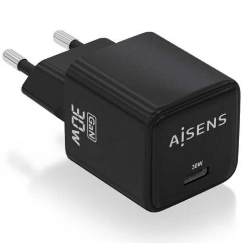 art_ais-carga20asch-30w1p036-bk_1 Cargador de Pared GaN Aisens ASCH-30W1P036-BK/ 1xUSB Tipo-C/ 30W