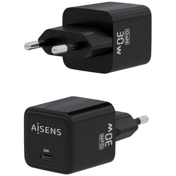 art_ais-carga20asch-30w1p036-bk_2 Cargador de Pared GaN Aisens ASCH-30W1P036-BK/ 1xUSB Tipo-C/ 30W