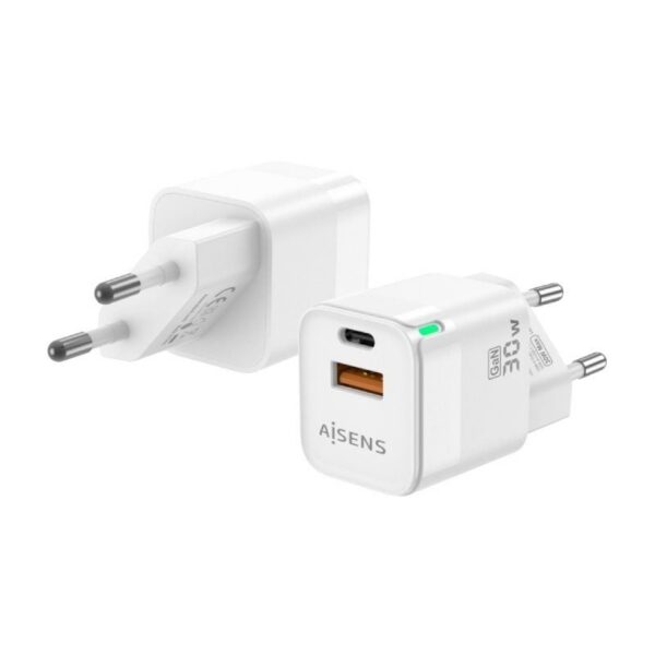 art_ais-carga20asch-30w2p004-w_1 Cargador de Pared GaN Aisens ASCH-30W2P004-W/ 1xUSB Tipo-C/ 1xUSB/ 30W