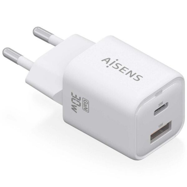 art_ais-carga20asch-30w2p020-w_1 Cargador de Pared GaN Aisens ASCH-30W2P020-W/ 1xUSB Tipo-C/ 1xUSB/ 30W