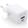 Cargador de Pared GaN Aisens ASCH-30W2P037-W/ 1xUSB Tipo-C/ 1xUSB/ 30W