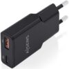 Cargador de Pared GaN Aisens ASCH-30W2P047-BK/ 1xUSB Tipo-C/ 1xUSB/ 30W/ Negro