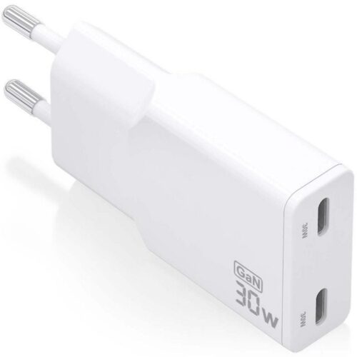 art_ais-carga20asch-30w2p048-w_1 Cargador de Pared GaN Aisens ASCH-30W2P048-W/ 2xUSB Tipo-C/ 30W/ Blanco